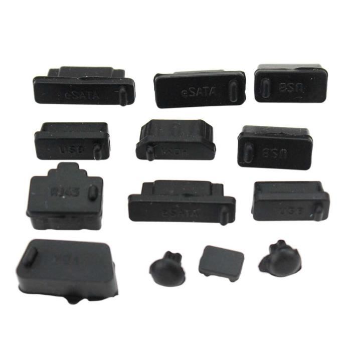 Lot De 6 Bouchons Anti-poussière En Silicone Pour PS5 - Protection Ports USB, LAN, HDMI - Noir - Compatible Avec Console PlayStation 5