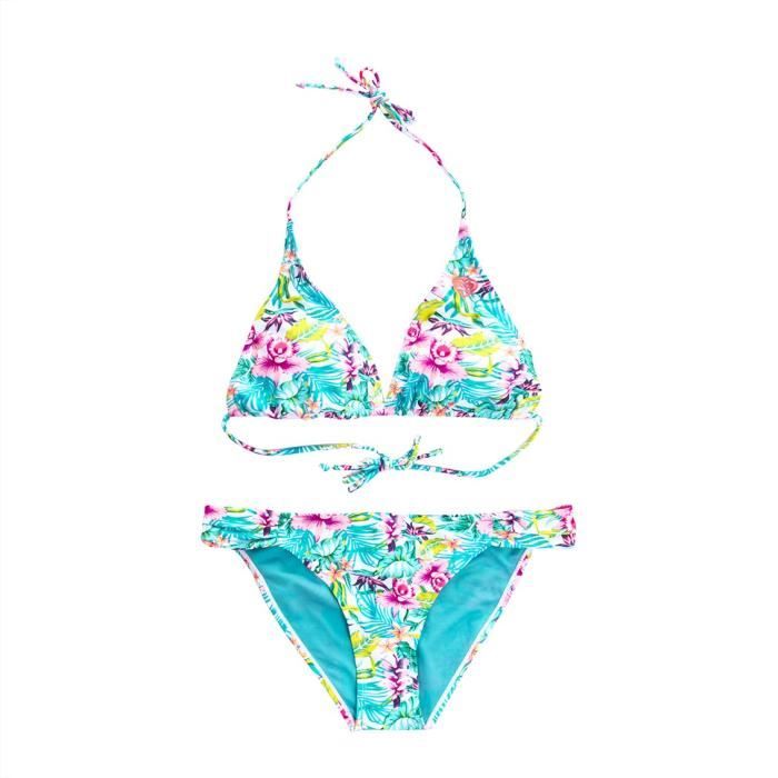 FREEGUN Maillot De Bain 2 Pièces Femme Miss Freegun Motif Tropical pour Femme