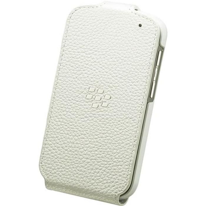 BLACKBERRY Etui à rabat pour BlackBerry Q10 - Cuir - Blanc