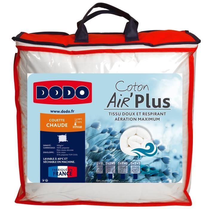 DODO Couette chaude 400g/m² AIR'PLUS 220x240 cm blanc