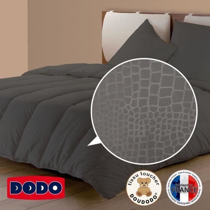 DODO Couette tempérée Tendance Croco - 220x240 cm - Gris anthracite