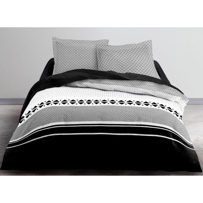 TODAY Parure de couette Crazy Drax 220x240cm - 1 housse de couette et 2 taies d'oreiller - Polyester 82g