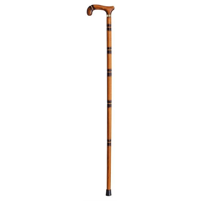 Canne Derby Cisaillée NOVOLIFE NL-30009 - Grande qualité - Tenue en main confortable - Canne en bois dense et lisse