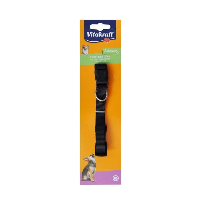 VITAKRAFT Collier premium doublé XS - Noir - Pour chien