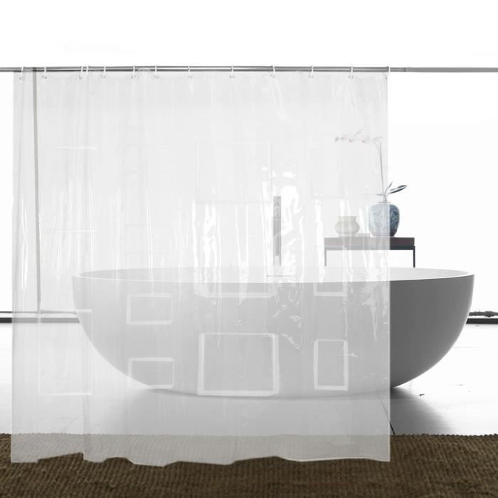 Doublure transparente de rideau en douche de support de comprimé de ... Doublure transparente de rideau en douche de support de comprimé de ...