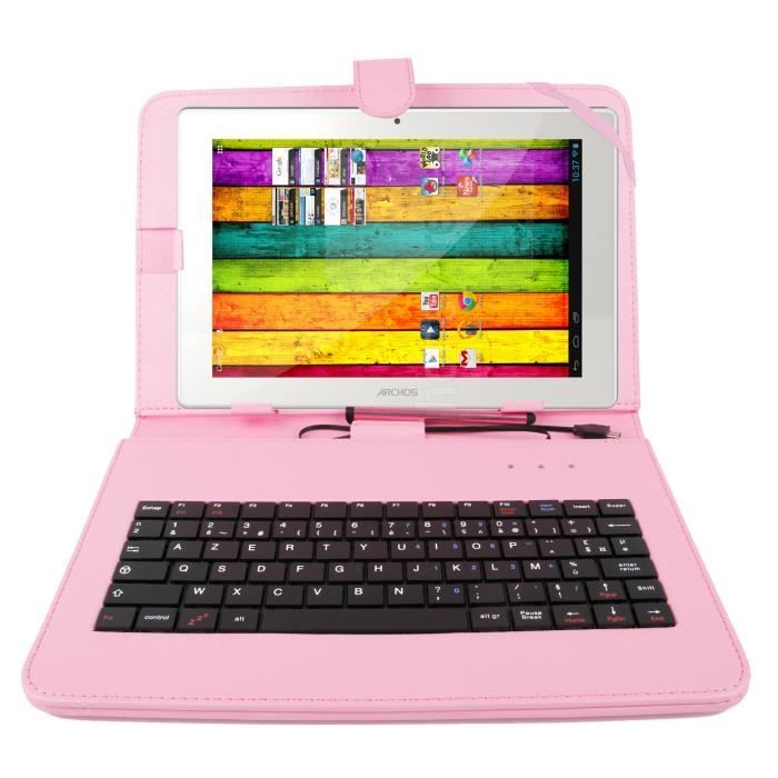 Etui rose + clavier pour tablettes Archos 10,1" - Prix pas ...