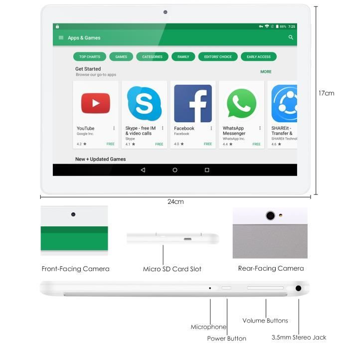 Tablette 4G 32Go - Artizlee® Tablette tactile3