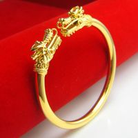 BRACELET - GOURMETTE 1pc à double tête de dragon manchette lisse bracel BRACELET - GOURMETTE 1pc à double tête de dragon manchette lisse bracel