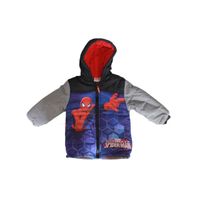 BLOUSON manteau doune spiderman bleu et gris BLOUSON manteau doune spiderman bleu et gris