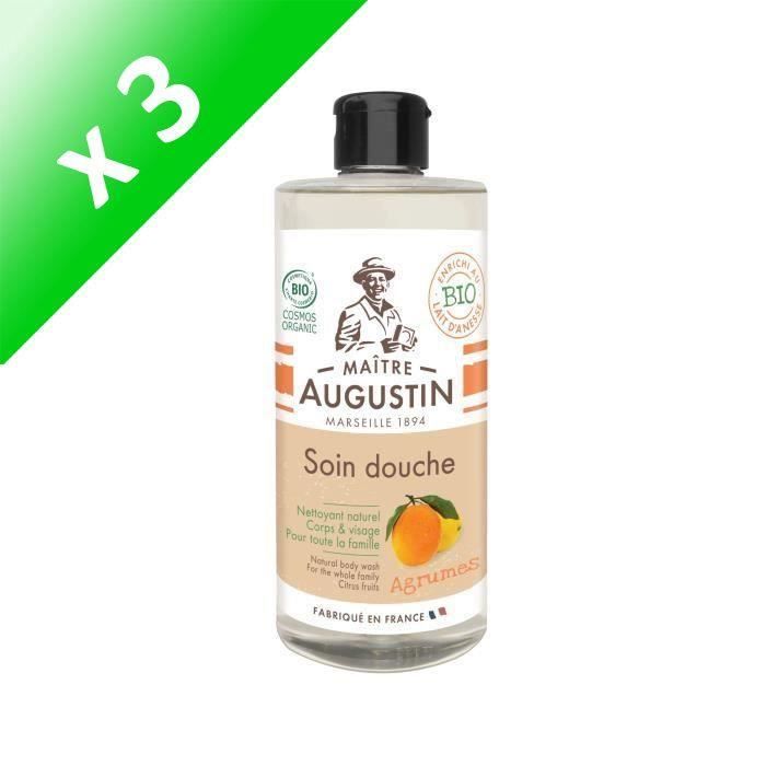 Produit shopeco.fr : Lot De 3 - MAITRE AUGUSTIN Soin douche 500ML AGRUMES  Cosmos Organic