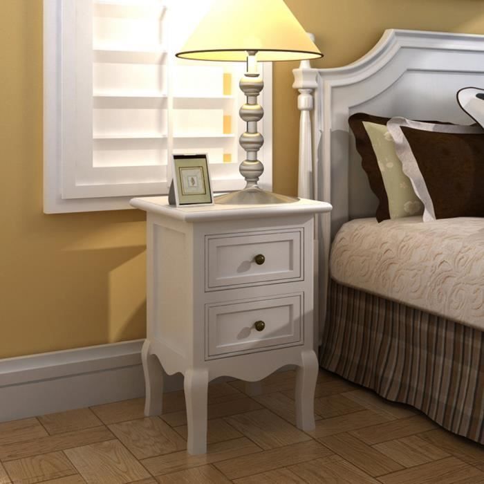 Lampe Blanc Rangement 2 Pratique Livre Tables Réveil Chevet Tiroirs 2pcs Pin Chambre Élégant En De Brossé ZOuTPXki