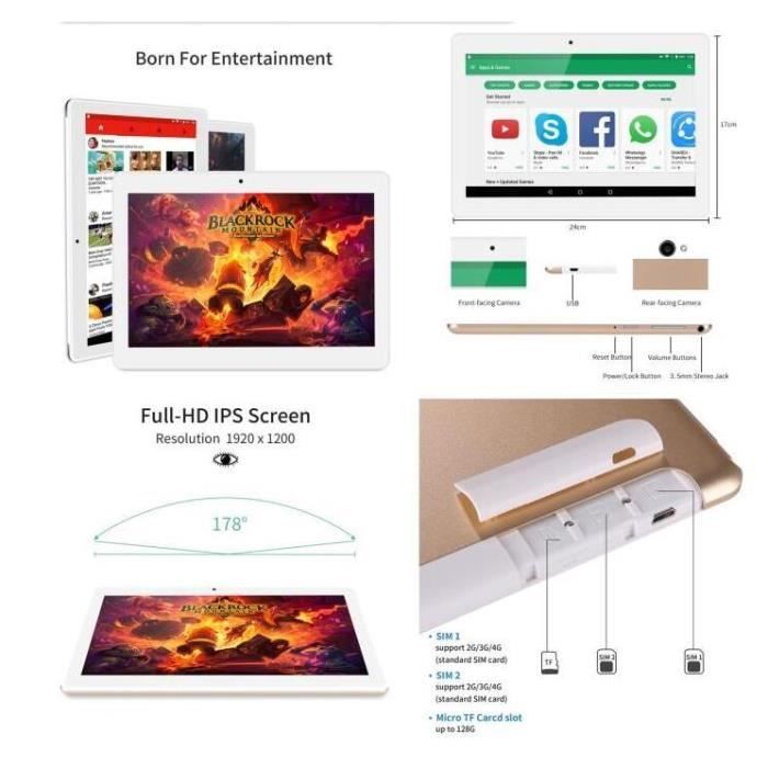 4G Tablette tactile - RAM 2Go - Stockage 16Go-2