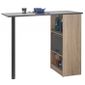 Meuble Rangement De Cuisine Chêne Avec Table Coloris Noir Achat