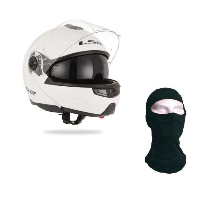 LS2 Casque Modulable Strob + Cagoule - Blanc