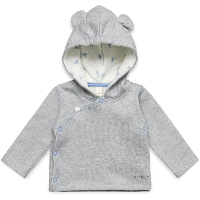 ESPRIT Cardigan Gris chiné et bleu Enfant garçon