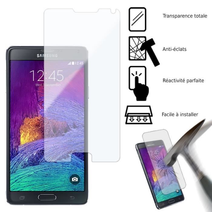 Film protection écran en verre trempé pour samsung galaxy note 4 Achat film protect. téléphone