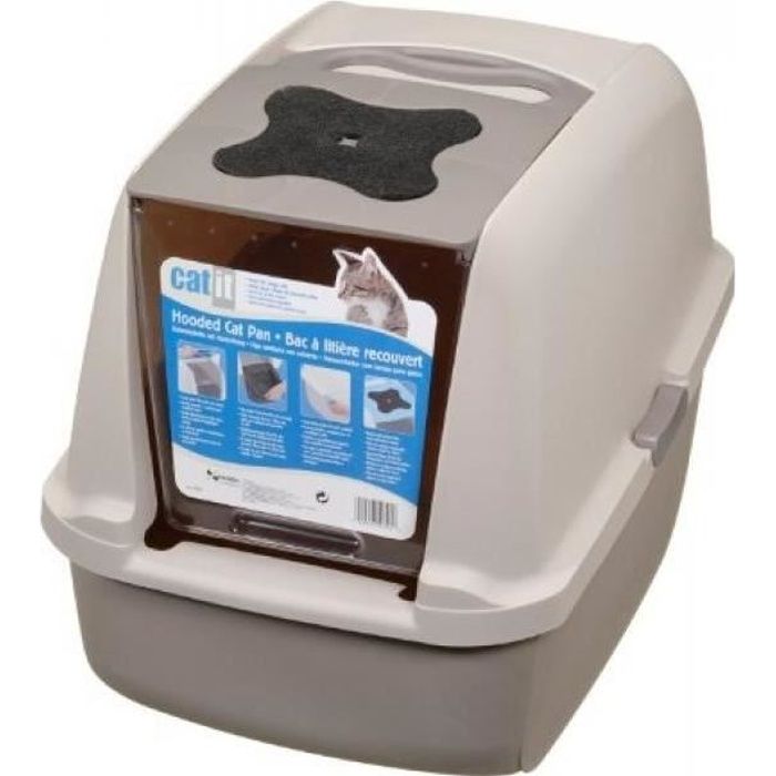 CAT IT Maison de toilette - Gris - Pour chat