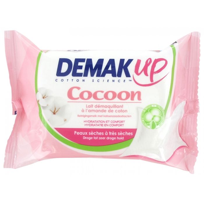 Demak Up Lingettes Douceur Coton Peaux Seches et Sensibles sachet de 25