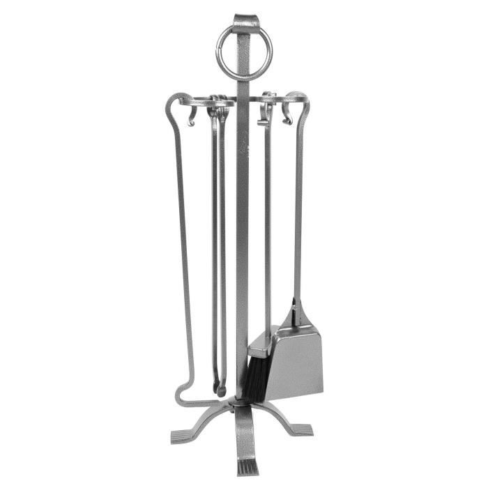 Serviteur de cheminée anneau 72x25,5x25,5 cm gris