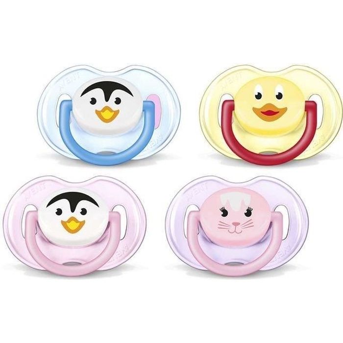 AVENT Lot de 2 sucettes Silicone SCF182/23 - Coloris aléatoire