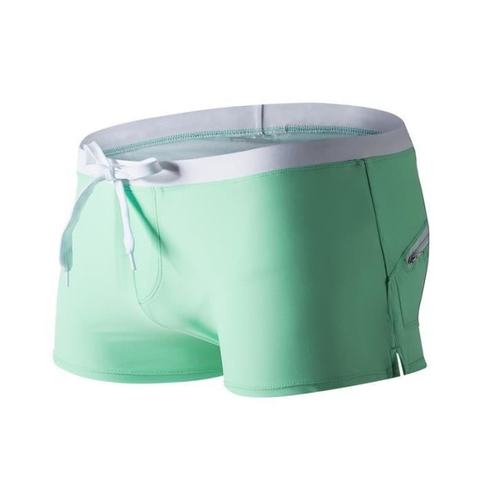 Bain Vite le Courte Lac Respirant Boxers Côté Sèche Sexy Stretchy sur Homme Taille Nylon Fendue Super en Vert de avec Shorts Basse VGzMLSqUpj