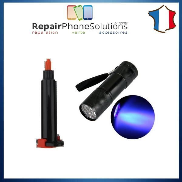 Kit Colle UV Avec Lampe Kit Résine UV 60g + Lampe 395nm - Séchage 5s - Réparation Bijoux/Verre/Plastique Colle Ultraviolet Réparation