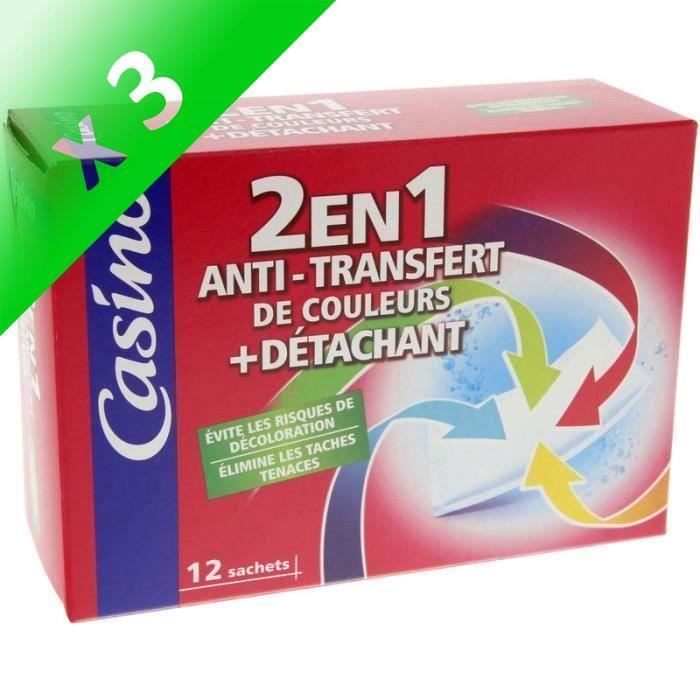Sachet anti-transfert de couleur + 12 Détachants (Lot de 3)