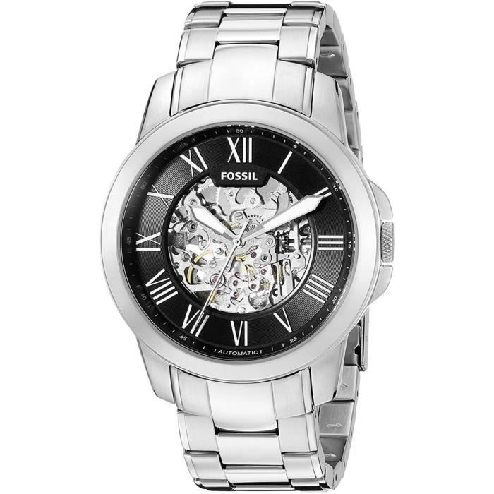 FOSSIL HOMME 44MM BRACELET ACIER INOXYDABLE AUTOMATIQUE MONTRE ME3103