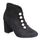 La Modeuse - Bottines à talon en suédine à bout ro