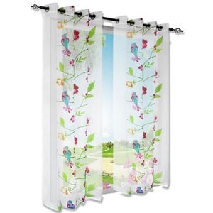 VOILAGE 1 Pièce Rideau Voilage LxH-140x245CM avec Impressi