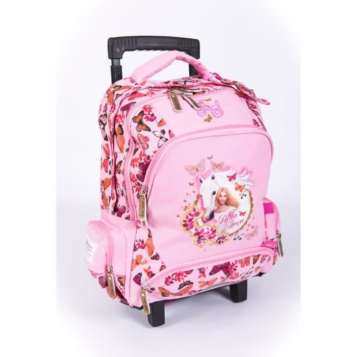KID'ABORD BELLA SARA Sac à Dos Borne - 2 Compartiments - 6 à 9 ans - Classe primaire et élémentaire - Rose - 35cm - Enfant Fille