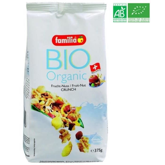 Muesli croquant Bio Fruits Noix 375G FAMILIA