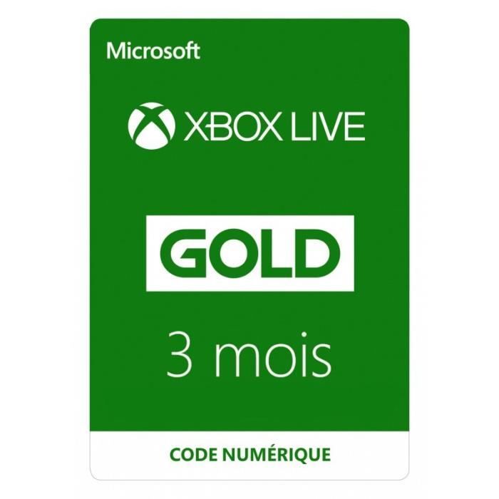 Abonnement Xbox Live 3 mois à télécharger