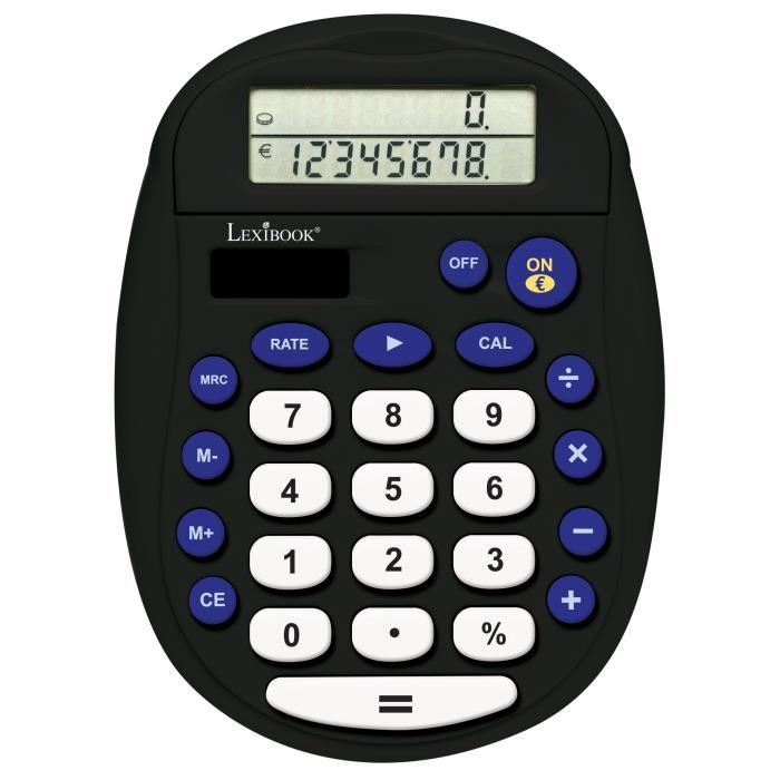 Lexibook - Calculatrice de bureau 8 chiffres avec convertisseur Euro