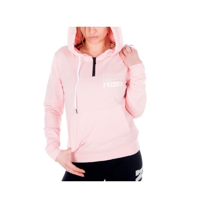 FREEGUN Veste Sweat Uni Rose Femme