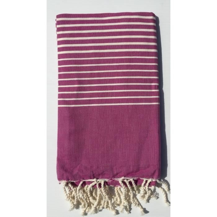 Foutas Stripes 100x200cm 100 Coton Esprit Hammam Tunisien Coloris Foutas Purple Fuschia