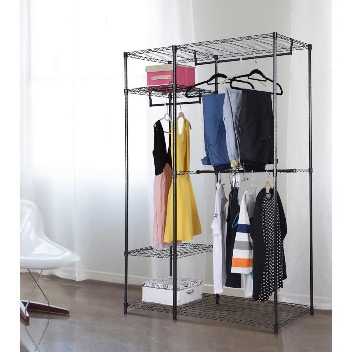 Armoire avec structure en métal robuste penderie locker pliant linge