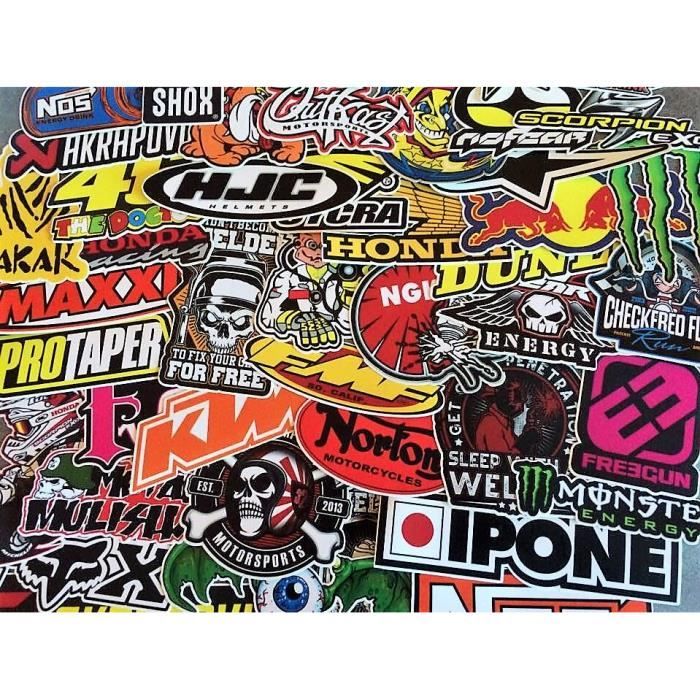 Lot de stickers  autocollants marques moto  sponsor 