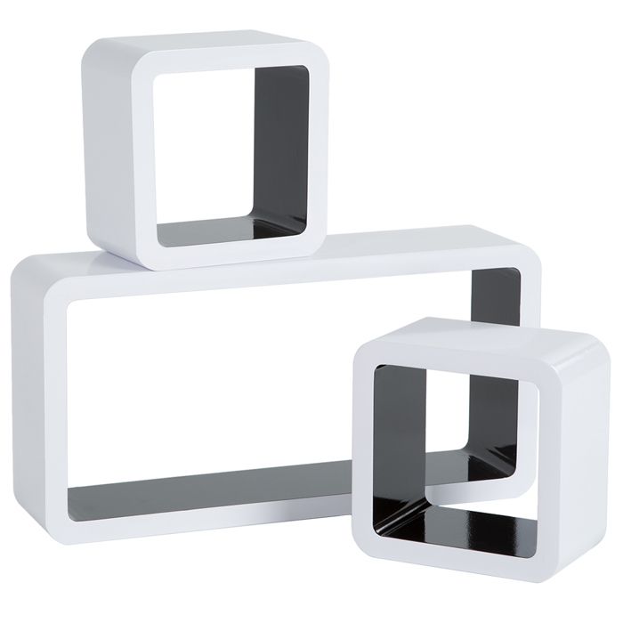 Tectake Lot De 3 étagères Murales Design étagère Murale Cube 425