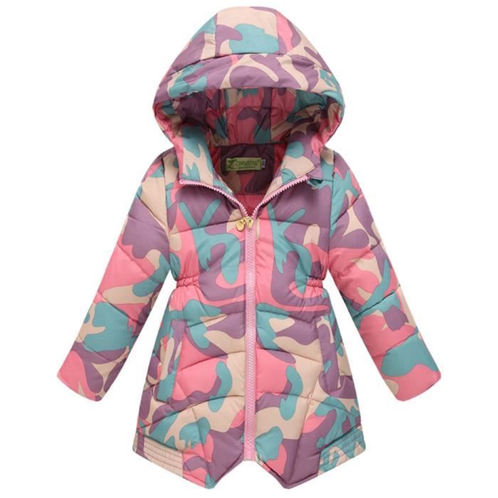 Canard Fille À De Duvet Capuche Enfant Doudoune 80 Hiver Chaud 8q774O