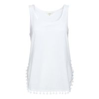 Débardeur DEELUXE - SODA Débardeur Blanc en Lin à Pompons Débardeur DEELUXE - SODA Débardeur Blanc en Lin à Pompons