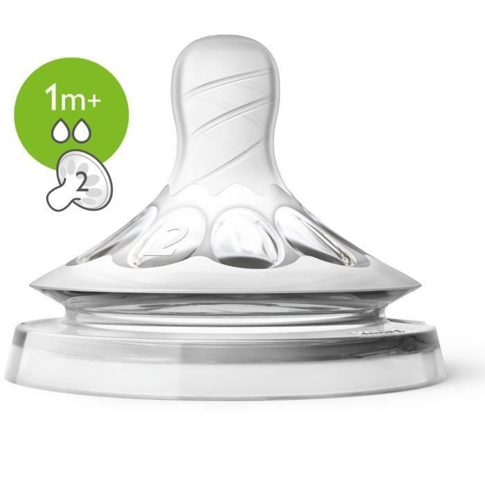 Produit shopeco.fr : PHILIPS AVENT SCF042/27 2 tétines Natural 1m+ - 2 trous (Lot de 3)