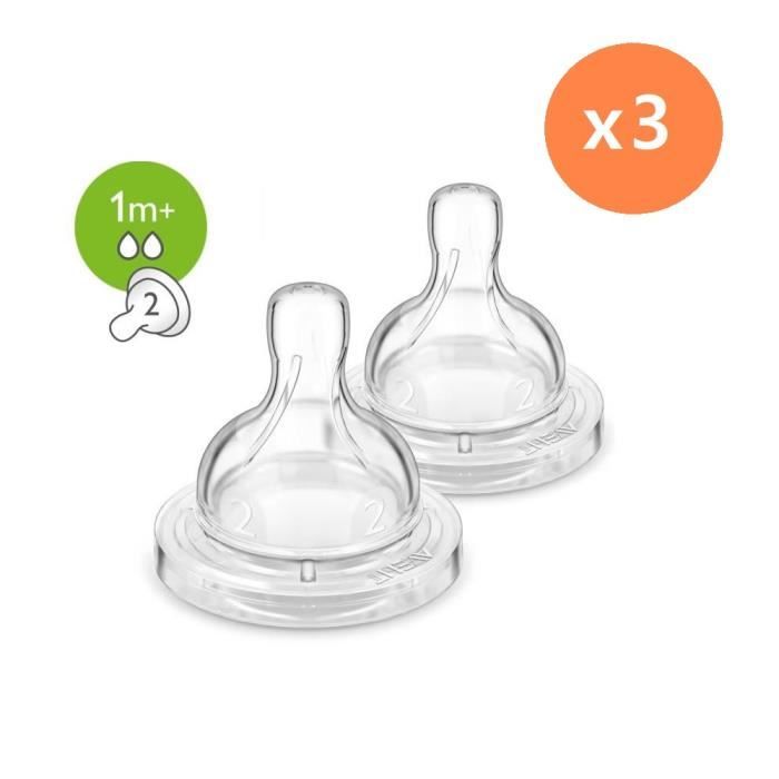 Produit shopeco.fr : PHILIPS AVENT 2 tétines Airflex SCF632/27 T2 (Lot de 3)