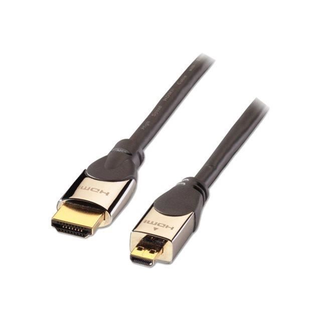 LINDY Câble HDMI® CROMO® - Compatible HDMI 2.0 Ultra HD - Avec Ethernet - Type A / D - 2m