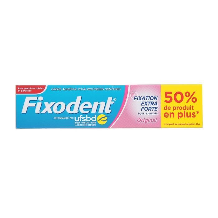 FIXOdent Creme Adhesive fixative original pour prothese dentaire - 70 g