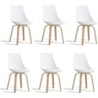 Lot De 6 Chaises Scandinaves Blanches Nicosie Achat Vente