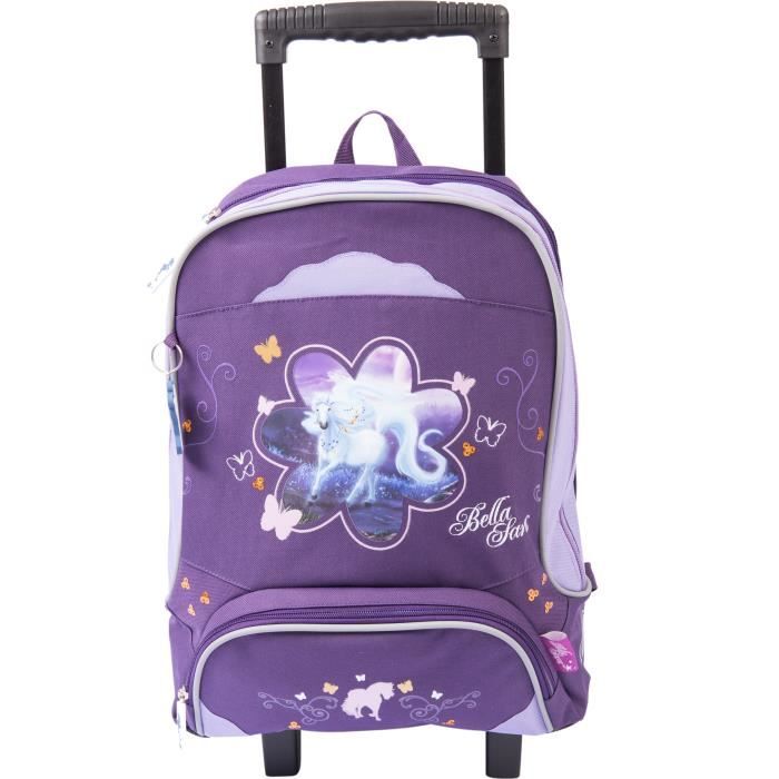 KID'ABORD BELLA SARA Sac à Dos à Roulette - 2 compartiments - 35 cm - Violet - Primaire - Enfant Fille