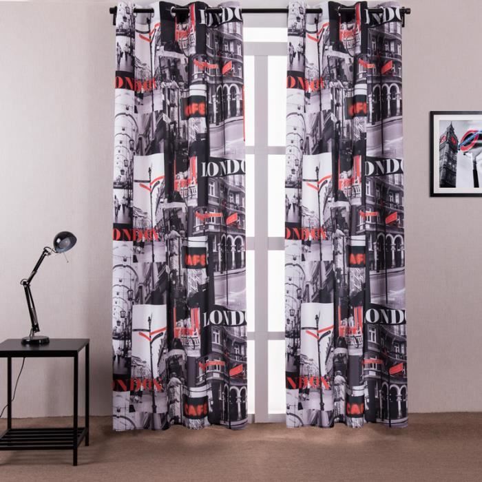 Rideau occultant Demi London 140*240cm 1Pcs Multicolor - Achat ... Rideau occultant Demi London 140*240cm 1Pcs Multicolor - Achat ...