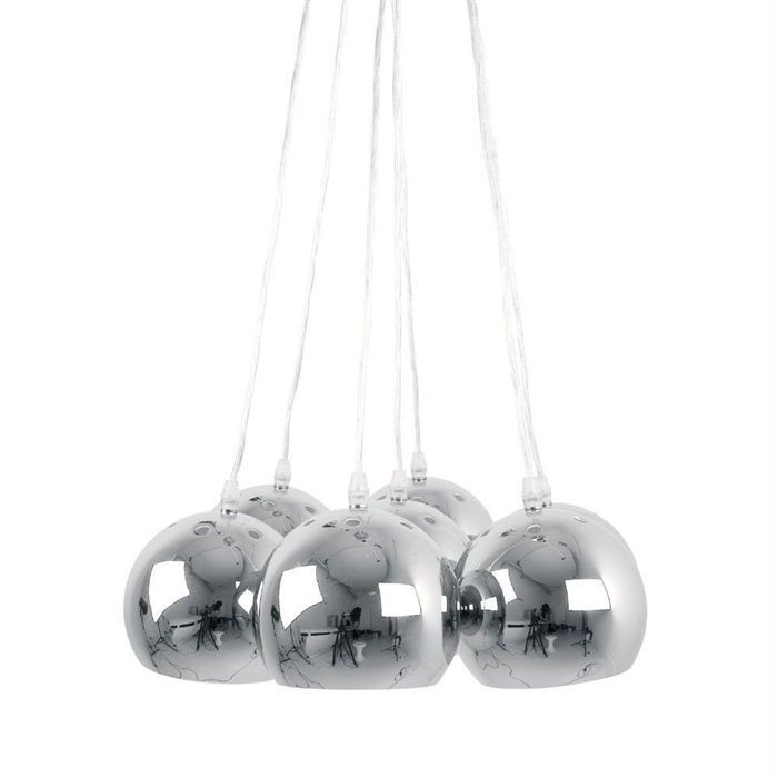 BIG BUNDLE suspension 7 boules métal   Coloris  chromé   Ampoule(s