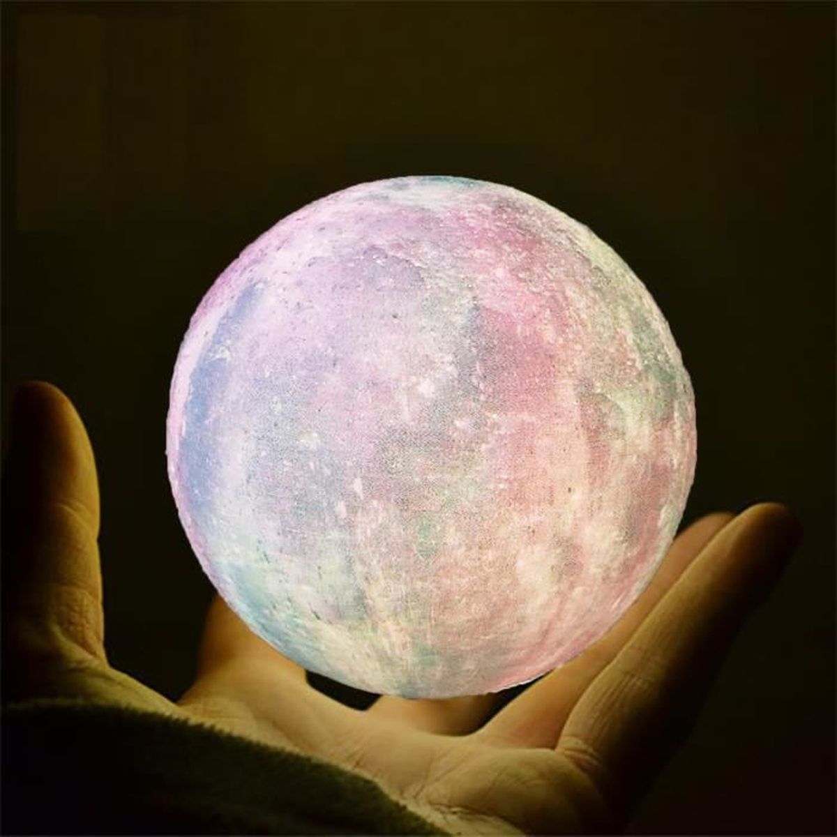 10cm Led Enfant Veilleuse Couleurs AdulteUsb Lampe Rechargeable 3d300mahDeux De Nuit UsbLune HEYD29IW